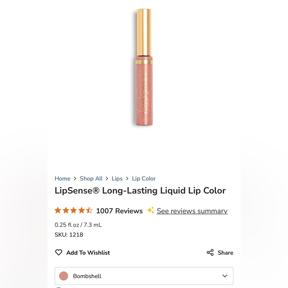 LipSense Pink Bomshell Lip Balm, Brand New